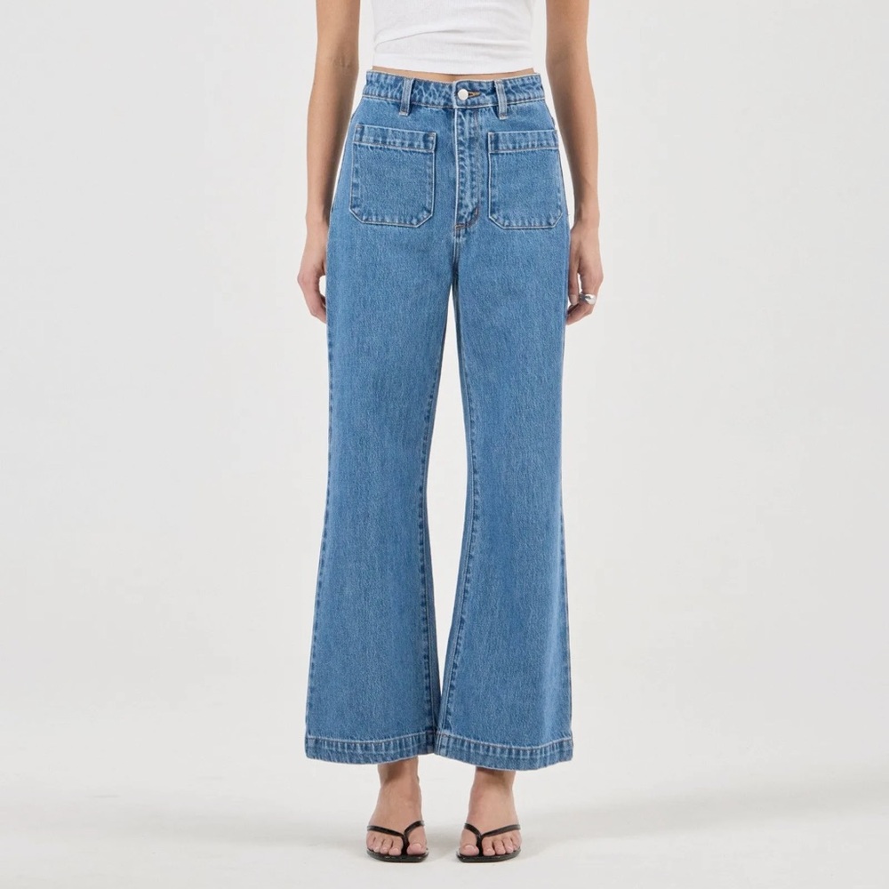 NWT Rolla's Sailor High Rise Wide Leg Flare Jean Ashley Blue 29 Retro